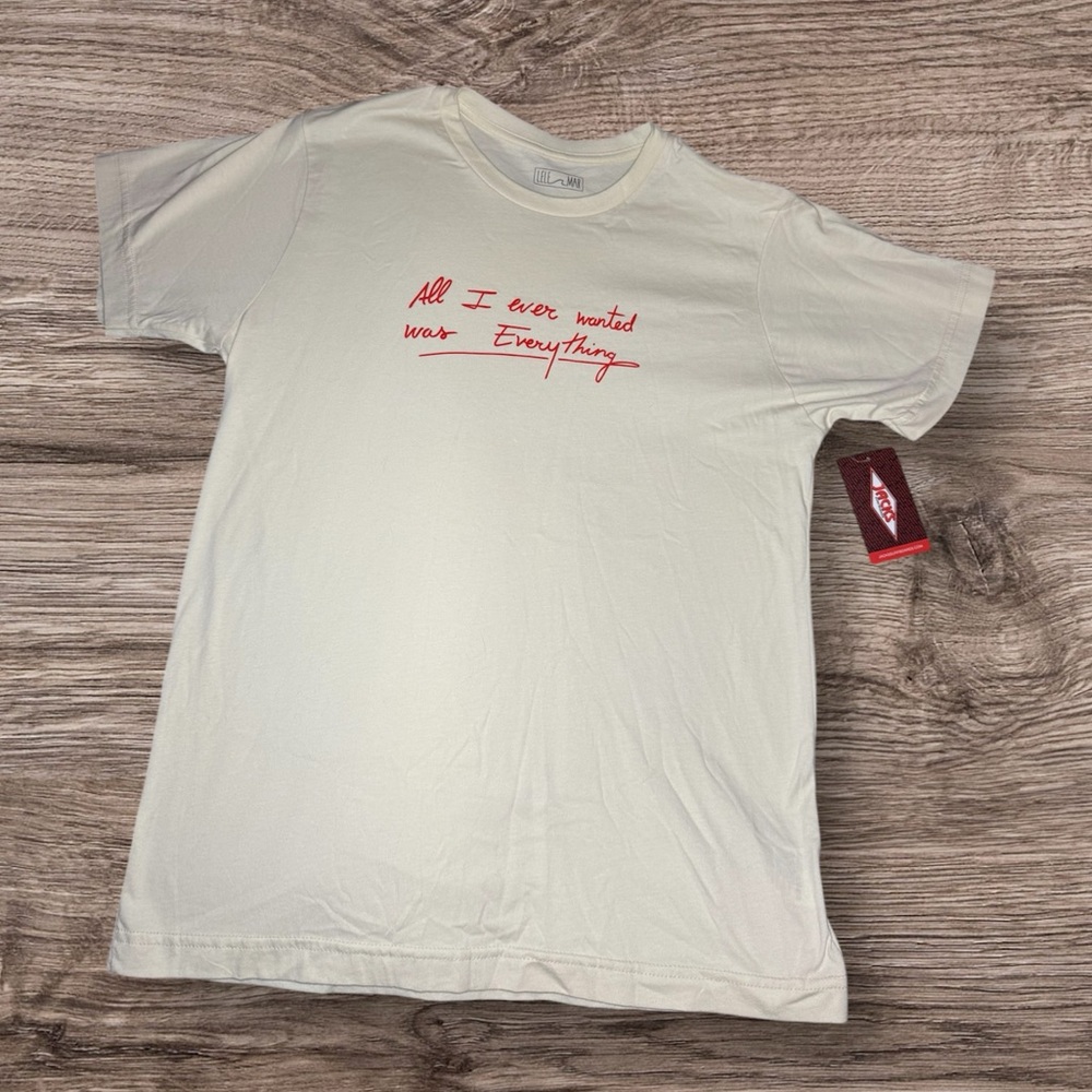 LeLe Mar - Jacks Surfboards Off-White Graphic T-Shirt with Red Print Size XL 🆕